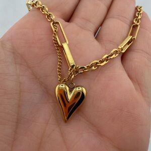 Chunky Gold Heart Bracelet | Modern Statement Style